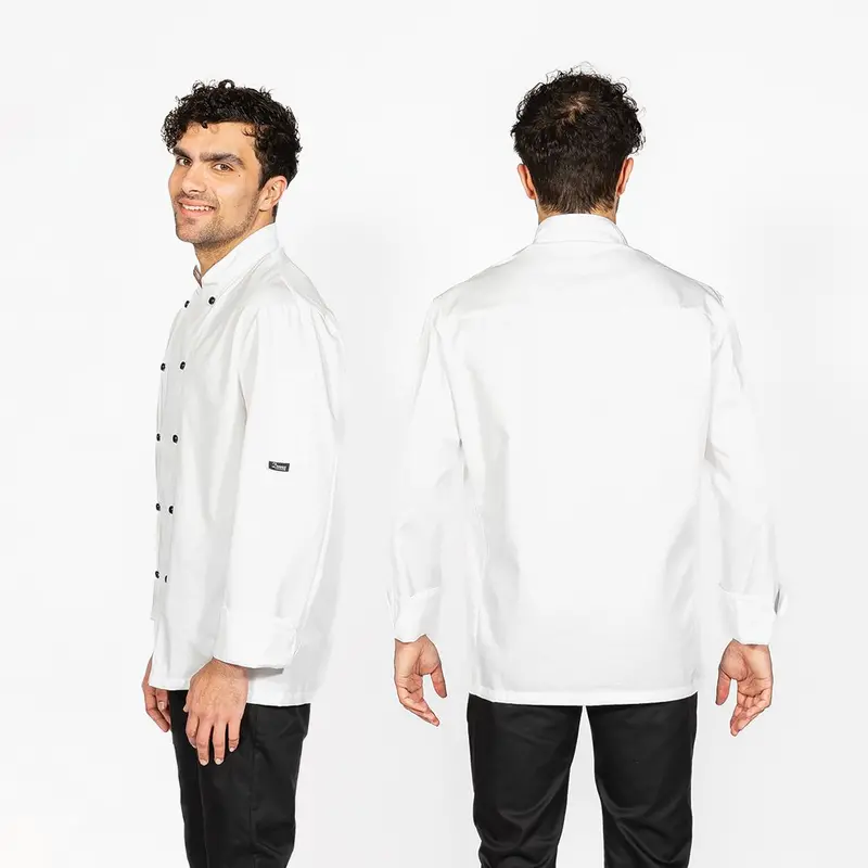 Classic Long-Sleeve Chef Jacket With Stud Buttons 1