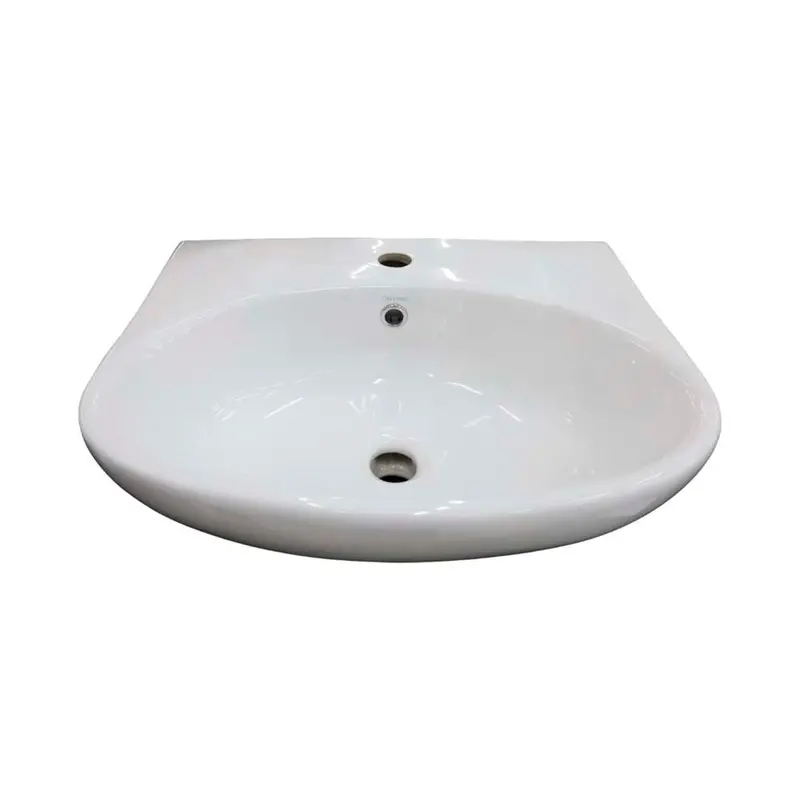 Claytan Pisces Wall-Mounted Ceramic Basin – 430 X 500Mm, Single-Tap-Hole, White Finish 1
