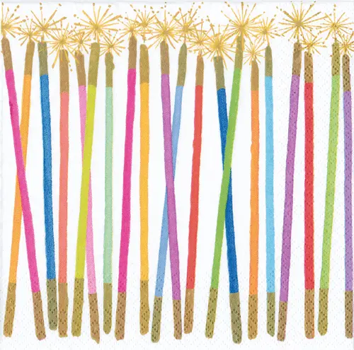 Colorful Candles Patterned Cocktail Napkins – Vibrant Table Accent 1