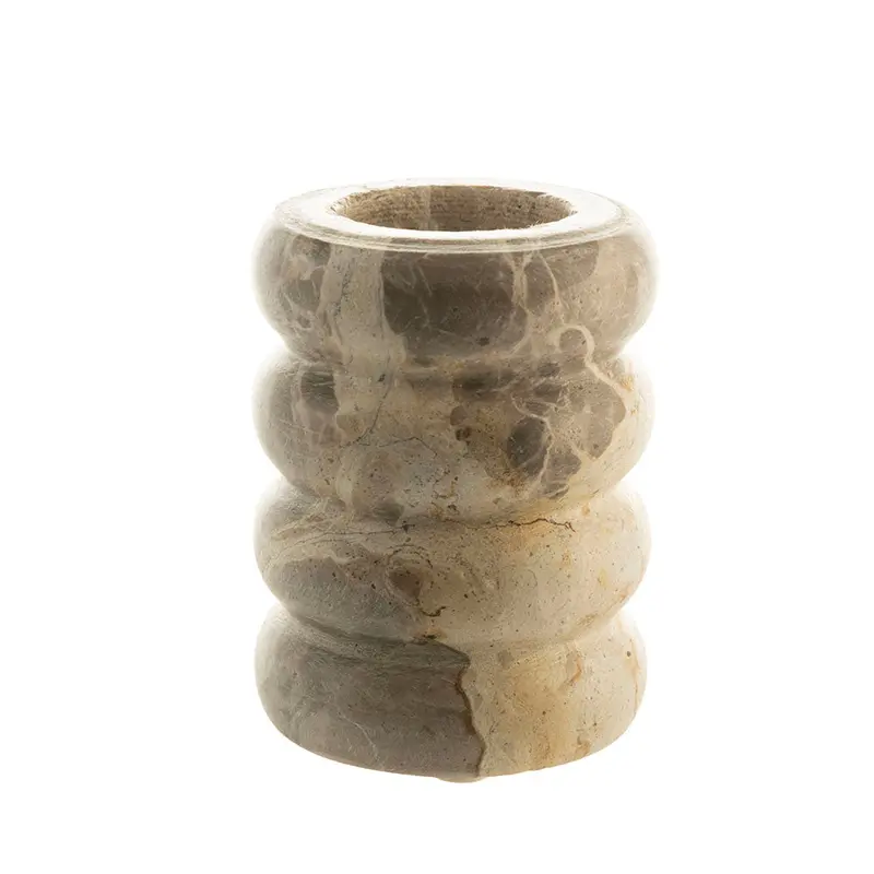 Compact Chocolate Marble Taper Candle Stand – 10 Cm X 8 Cm Stylish Holder 1