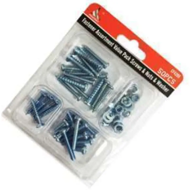 Comprehensive Fastener Kit – Screws, Nuts & Washers (50-Piece) 1