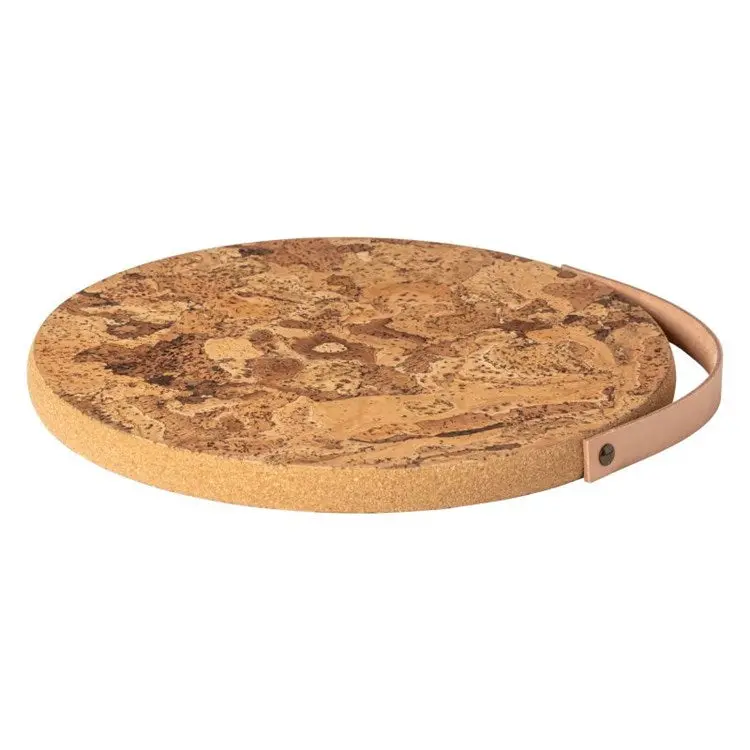 Cork Trivet With Leather Handle 1
