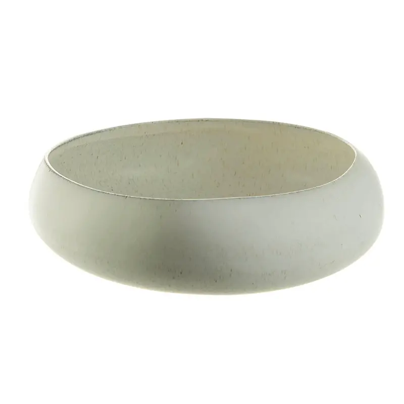 Cream Speckle Bowl Bulb Vase – 32X31X10Cm Sculptural Table Centerpiece 1