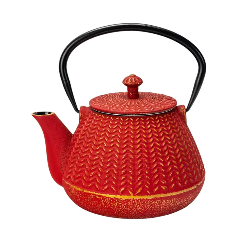 Crimson Red Cast Iron Teapot – 32Oz Heat-Retaining Kettle 1