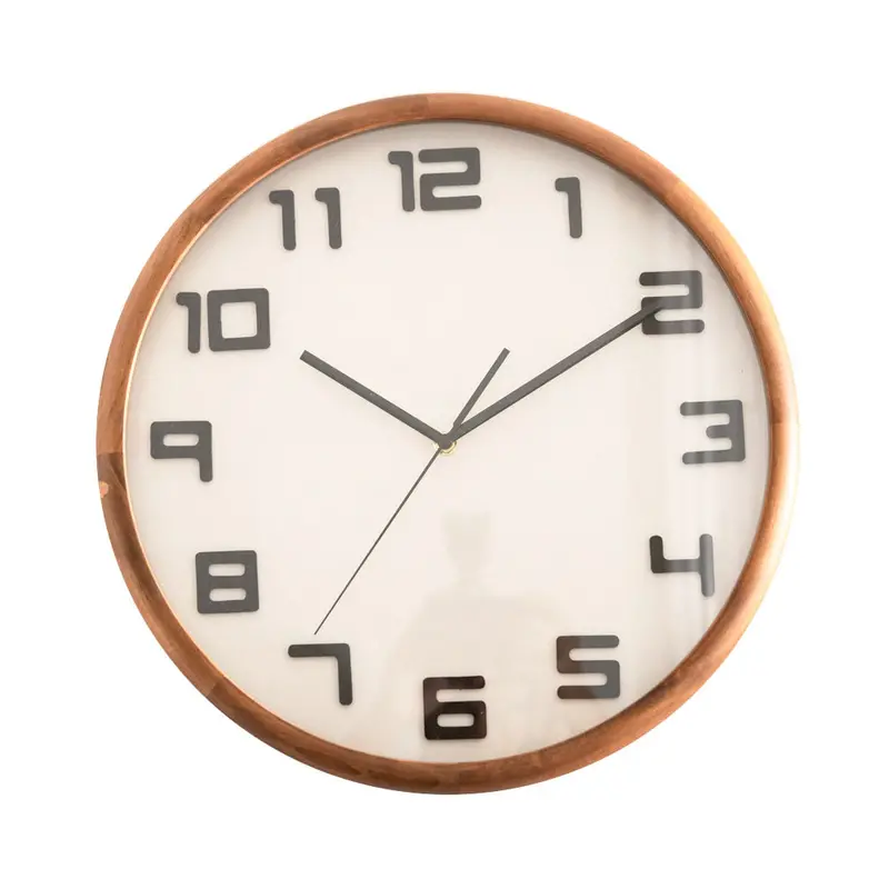 Dark Brown Woodgrain Wall Clock – 40Cm Round Face 1