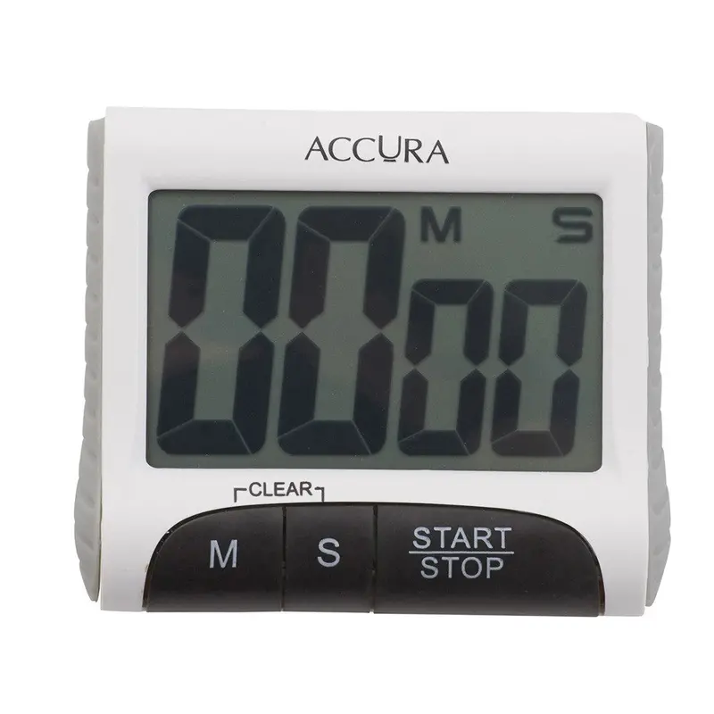 Digital Kitchen Timer – Backlit Lcd Display, White Finish 1