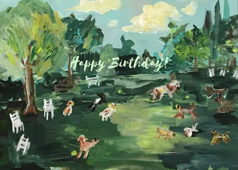 Dog Park-Themed Greeting Card For Pet Lovers 1