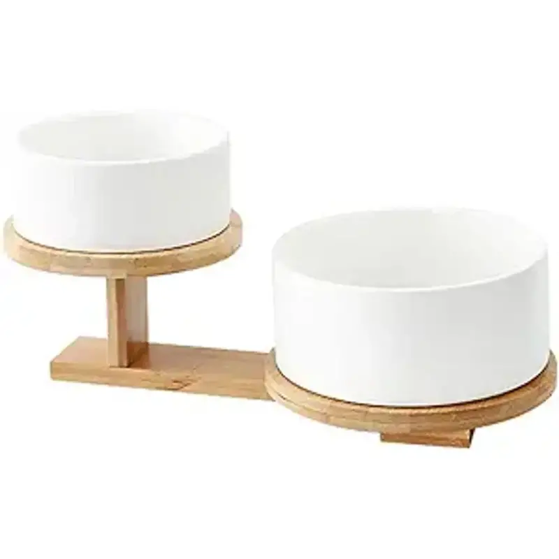 Double-Layer Ceramic Fruit Bowl Set – Includes 5-Inch And 6-Inch Bowls With Matching Stand 1