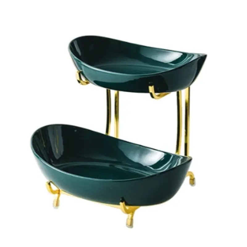 Double-Tier Ceramic Bowl Display Stand – Minimalist Design 1
