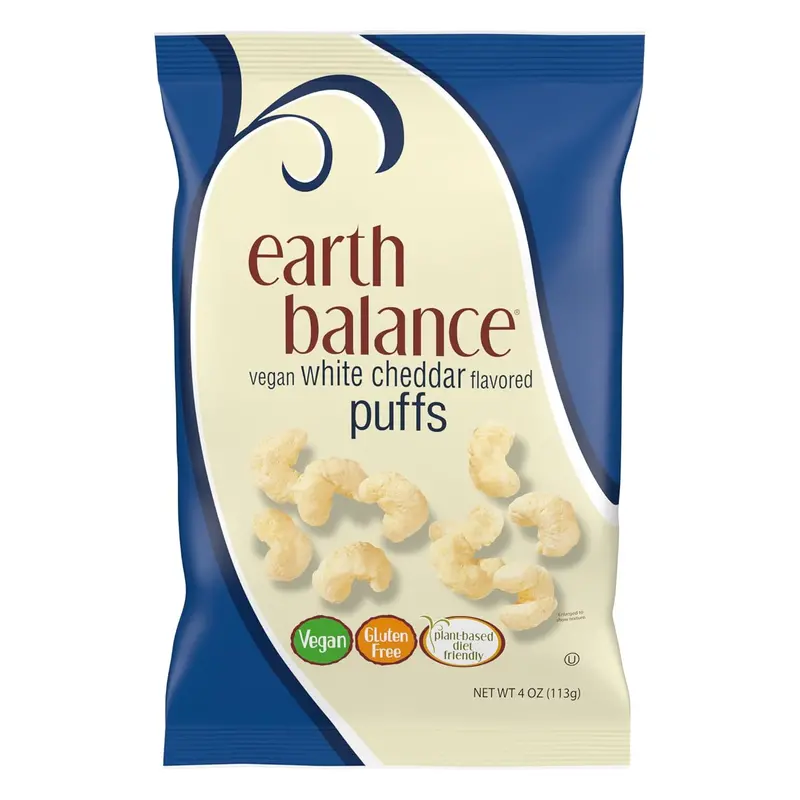 Earth Balance White Cheddar Puffs – Plant-Based Snack, 113G 1