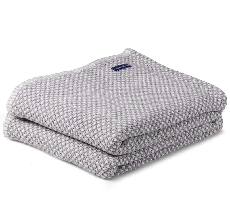 Edgecomb Cotton Throw Blanket – Dove Grey 1