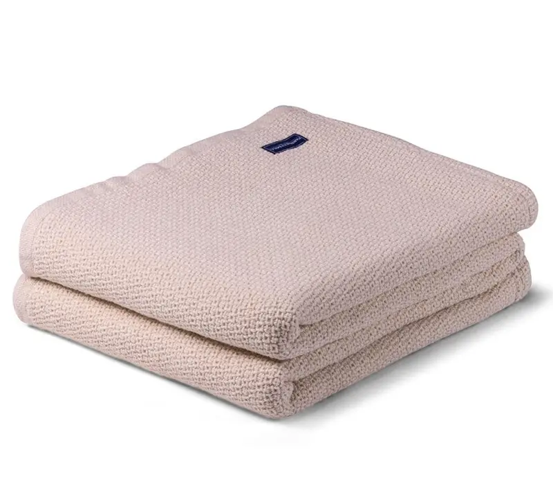 Edgecomb Cotton Throw Blanket – Natural Linen Tone 1
