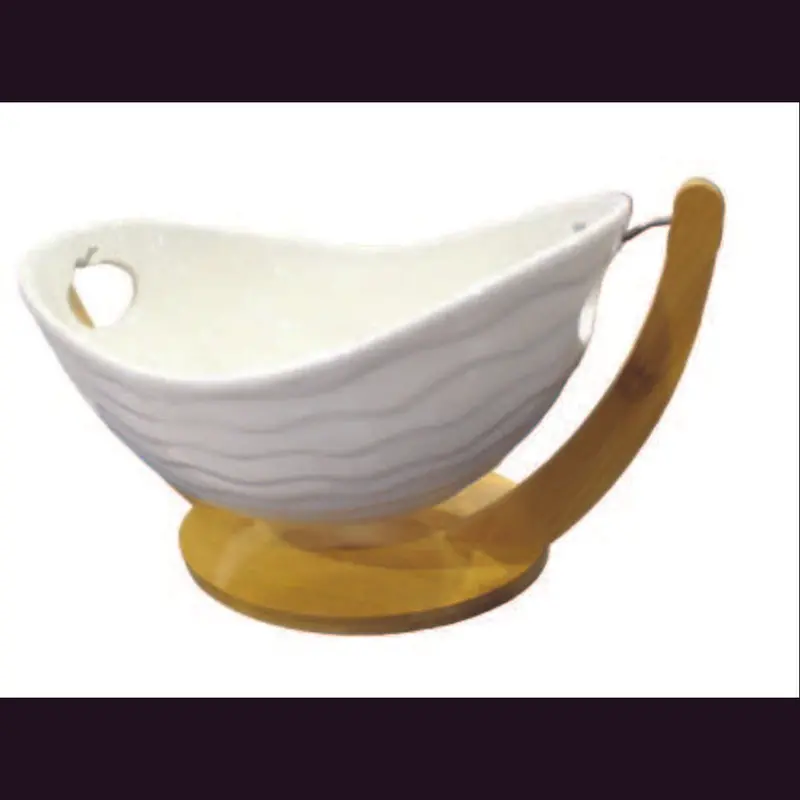 Elegant Ceramic Bowl With Detachable Stand 1
