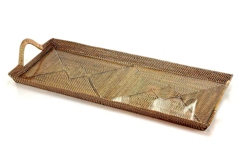 Elegant Rectangular Glass Serving Tray For Appetizers 1