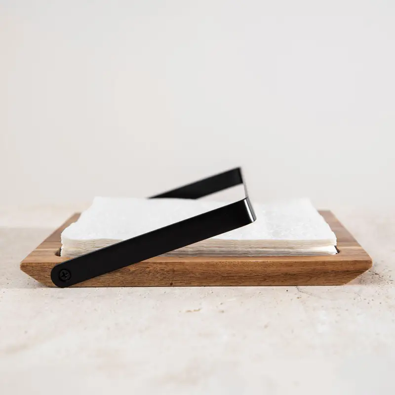 Ellis Acacia Wood Napkin Holder – Minimalist Table Accessory 1