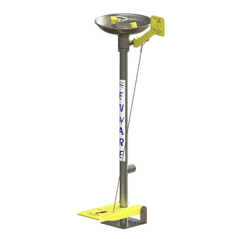 Enware Freestanding Stainless Steel Eye Wash Unit – Dual Activation (Hand & Foot) 1