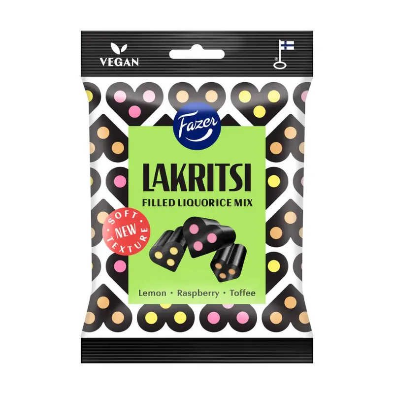 Fazer Lakritsi Liquorice Mix – Finnish-Filled Vegan Treat (140G) 1