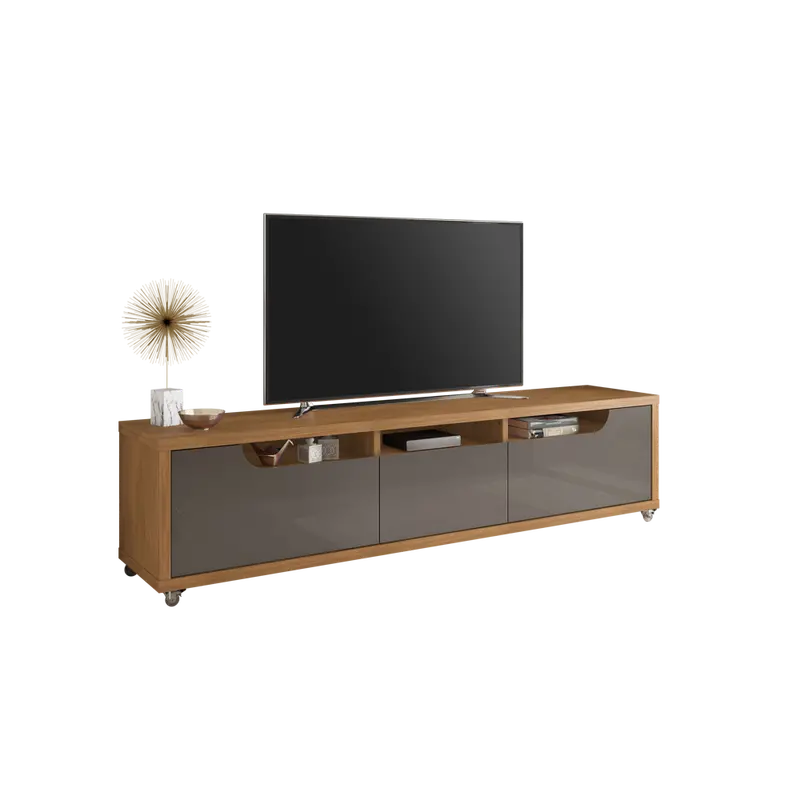 Fb Jersey Tv Stand | Cedar & Pearl Grey High-Gloss Look | 1800 X 385 X 502Mm | Modern Flat-Screen Support | Model 11083588 (No Warranty) 1