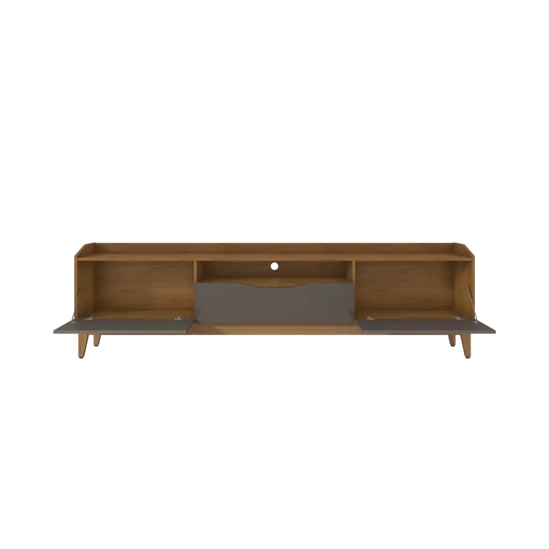 Fb Ravena Tv Stand | High-Gloss Cedar & Pearl Grey Finish | 1800 X 433 X 615Mm | Sleek Media Console | Model 11065588 (No Warranty) 1