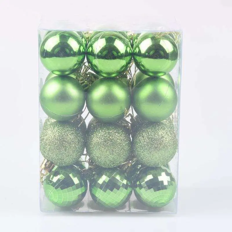 Festive Green Christmas Ornament Balls – Set Of 24, 6 Cm Diameter 1