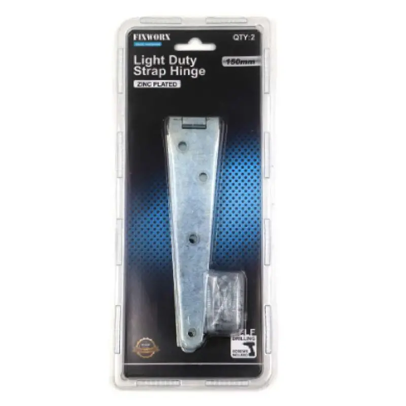 Fixworx Heavy-Duty Strap Hinge – Zinc-Plated, 6" (150 Mm) 1