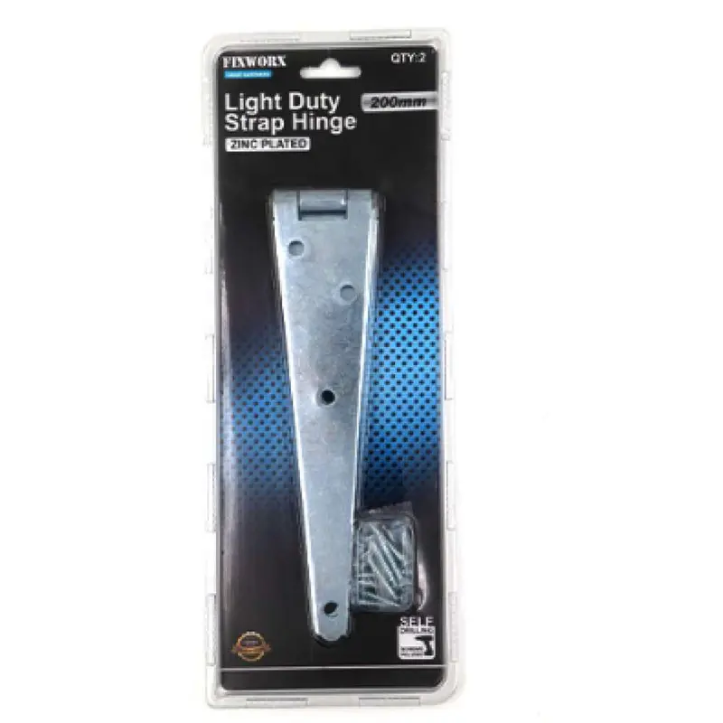 Fixworx Heavy-Duty Strap Hinge – Zinc-Plated, 8" (200 Mm) 1