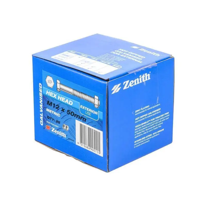 Galvanized Hex Bolt And Nut Kit M12 × 50 Mm 1