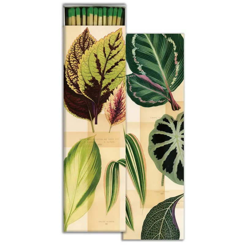 Garden-Foliage-Themed Matchbox With Long Matches 1
