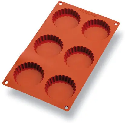 Gastroflex Gn 1/3 Fluted Tartlet Mold Tray – 325 × 176 Mm, 6 Cavities (7.5 Cm Diameter) 1