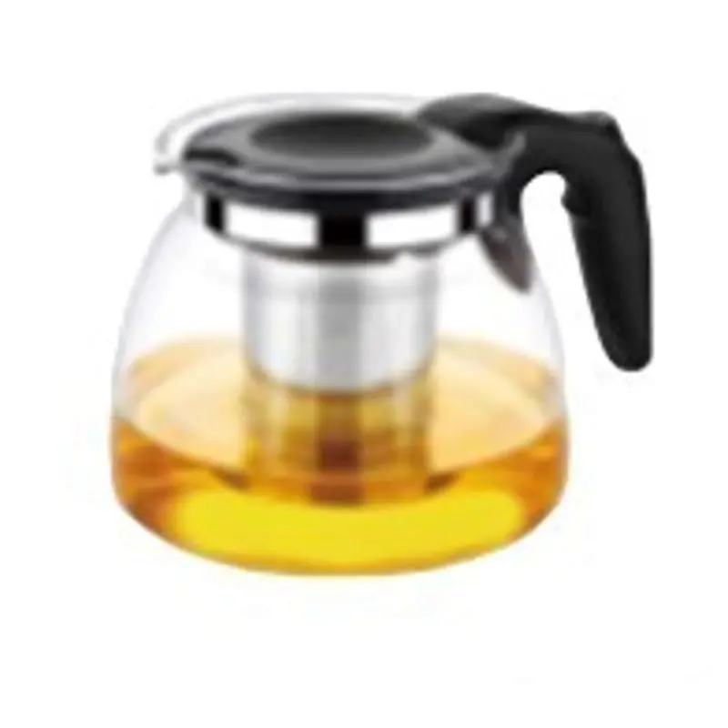 Glass Tea Pot With Matte Black Handle – 900Ml Heat-Resistant Brew Vessel 1