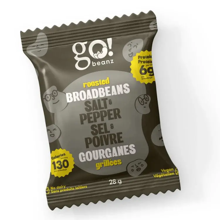 Go! Beanz Salt & Pepper Roasted Broad Beans – Savory Vegan Snack (28G) 1