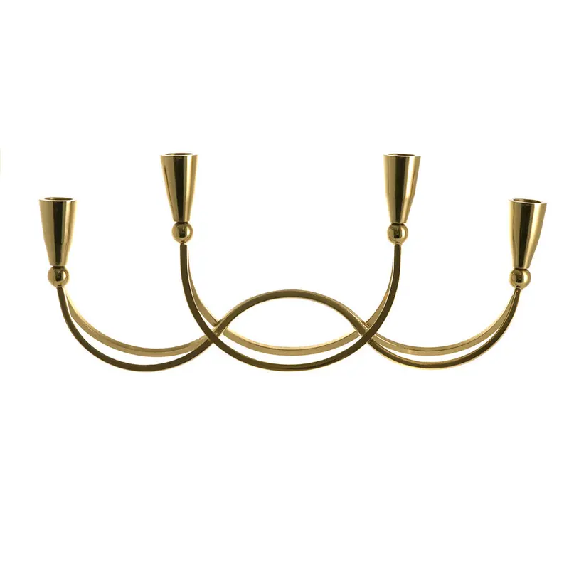 Gold-Finished Metal Taper Candle Holder – Holds 4 Candles, 41 Cm X 15 Cm 1
