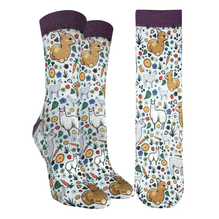 Good Luck Sock Floral Llama Print Socks 1