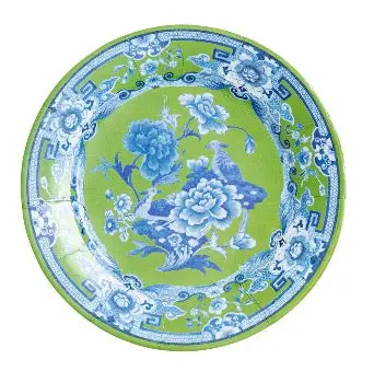 Green And Blue Ceramic Dinner Plate – Modern Color-Block Design 1
