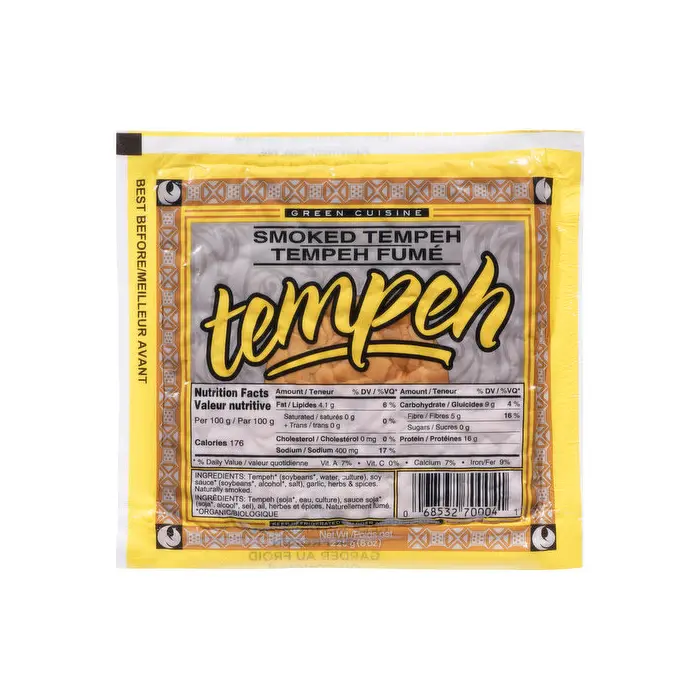 Green Cuisine Smoked Tempeh Slices – 225G Fermented Soy Protein 1