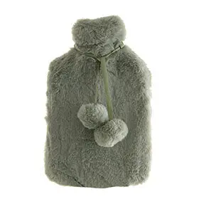 Green Haze Faux Rabbit Fur Hot Water Bottle Cover – Stylish Thermal Sleeve 1