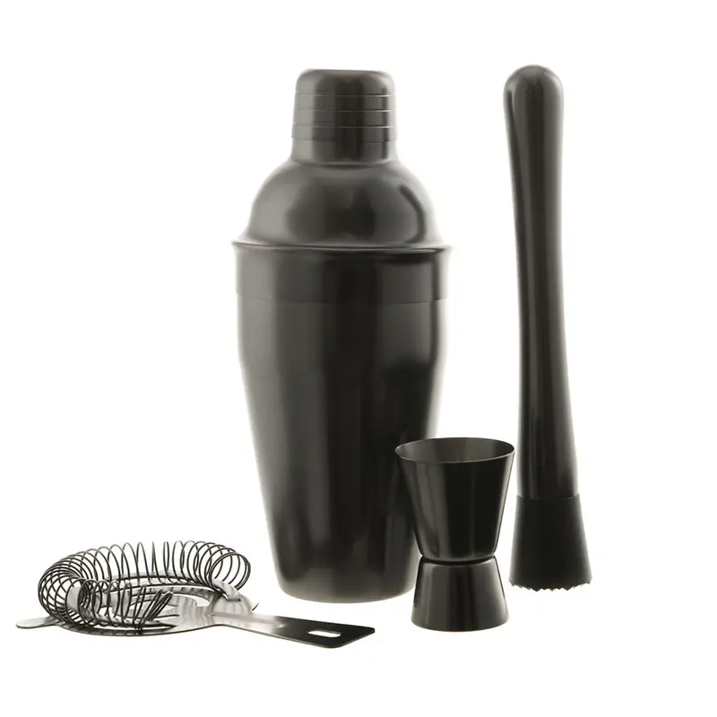 Gunmetal Cocktail Set – Four-Piece 500 Ml Bar Essentials Kit 1