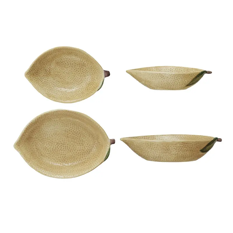 Handcrafted Lemon-Shaped Stoneware Bowls 1
