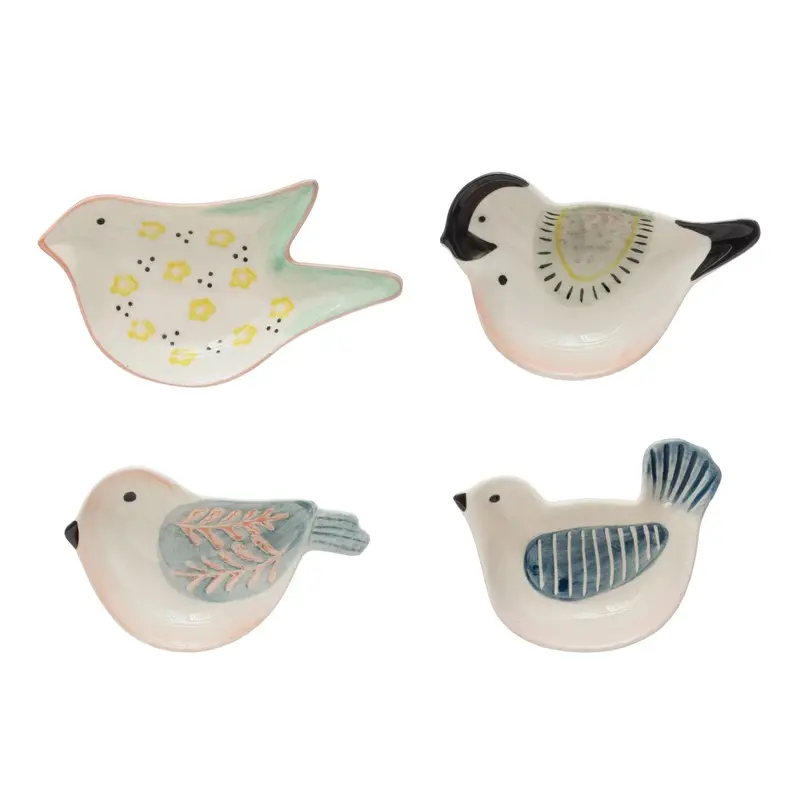 Handcrafted Petite Stoneware Bird Feeding Dish 1