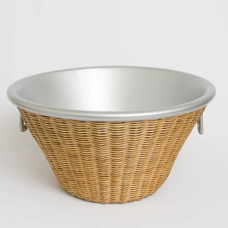 Handwoven Natural Wicker Ice Bucket 1