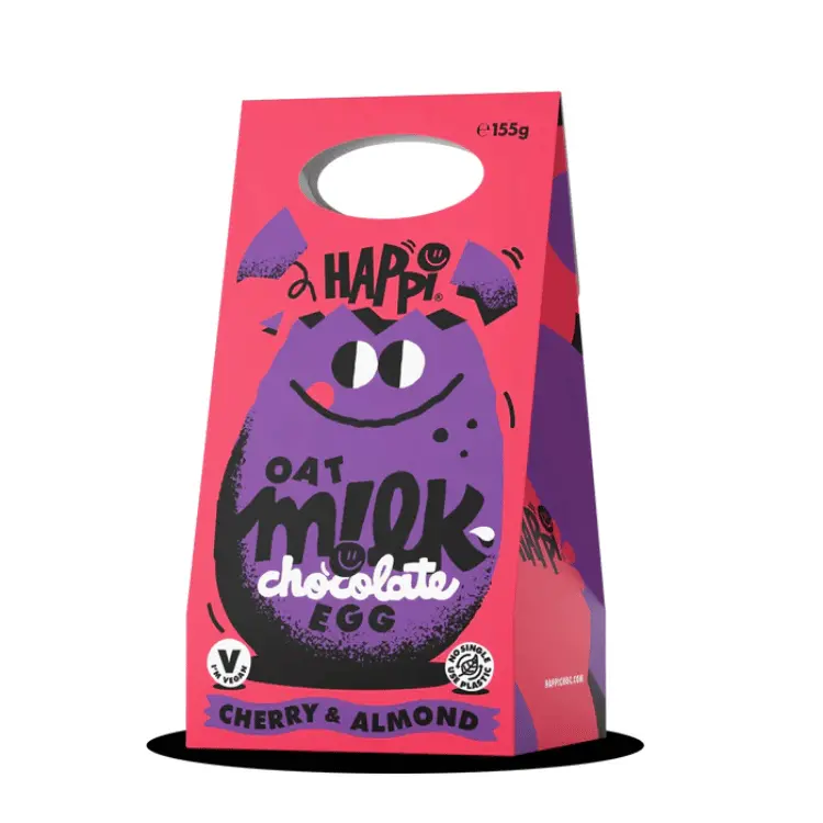 Happi Cherry & Almond Oat Milk Chocolate Easter Egg – 155G 1