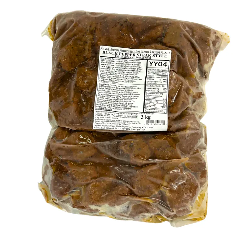 Happy Veggie World Black Pepper Plant-Based Steak – Foodservice Bulk Pack, 3Kg 1