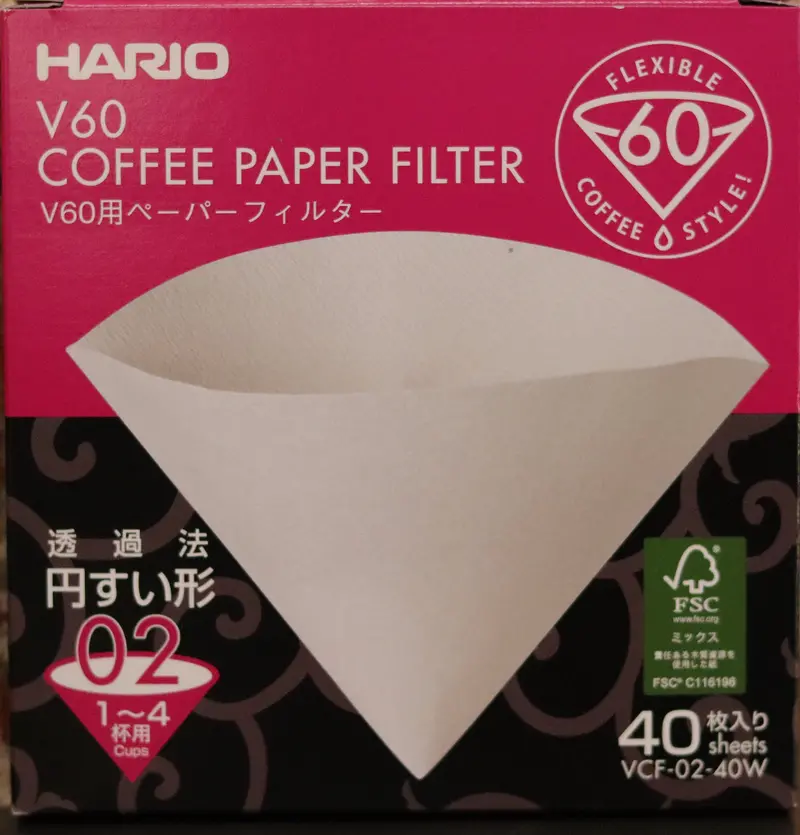 Hario V60 Paper Filters – Natural, Oxygen-Bleached, Size 02 (100-Pack) 1
