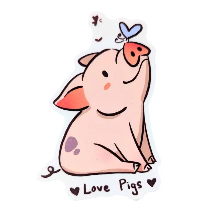 Harmlessbeings 'Love Pigs' Compassionate Sticker 1