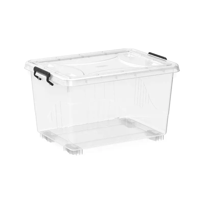 Heavy-Duty 55-Litre Stackable Storage Container – With Snap-On Lid And Reinforced Handles 1
