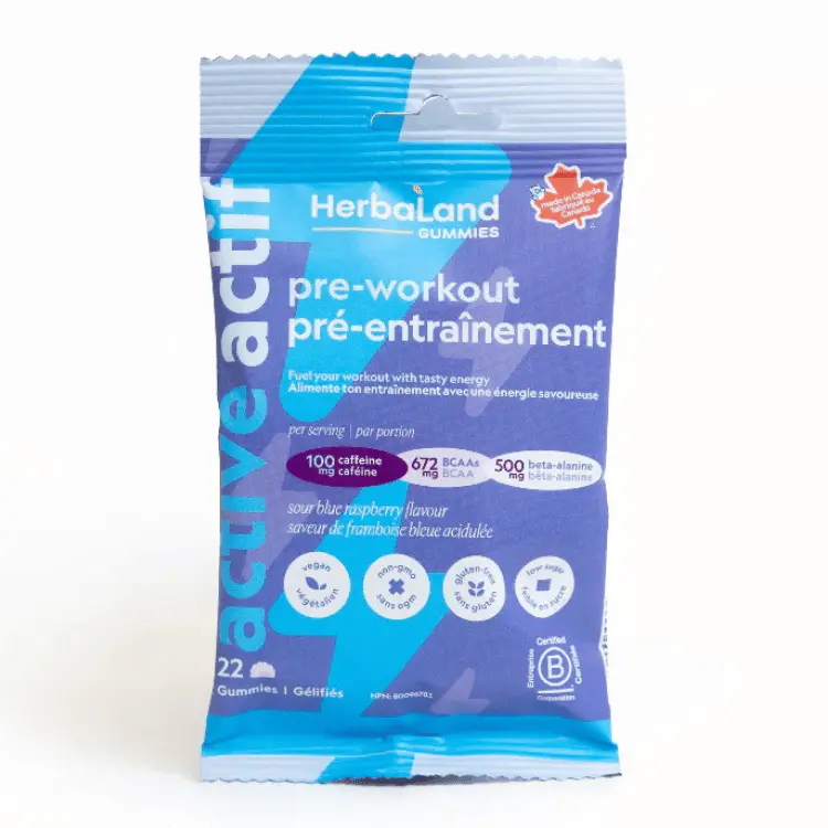 Herbaland Pre-Workout Gummies – 52G Energy & Focus Blend 1