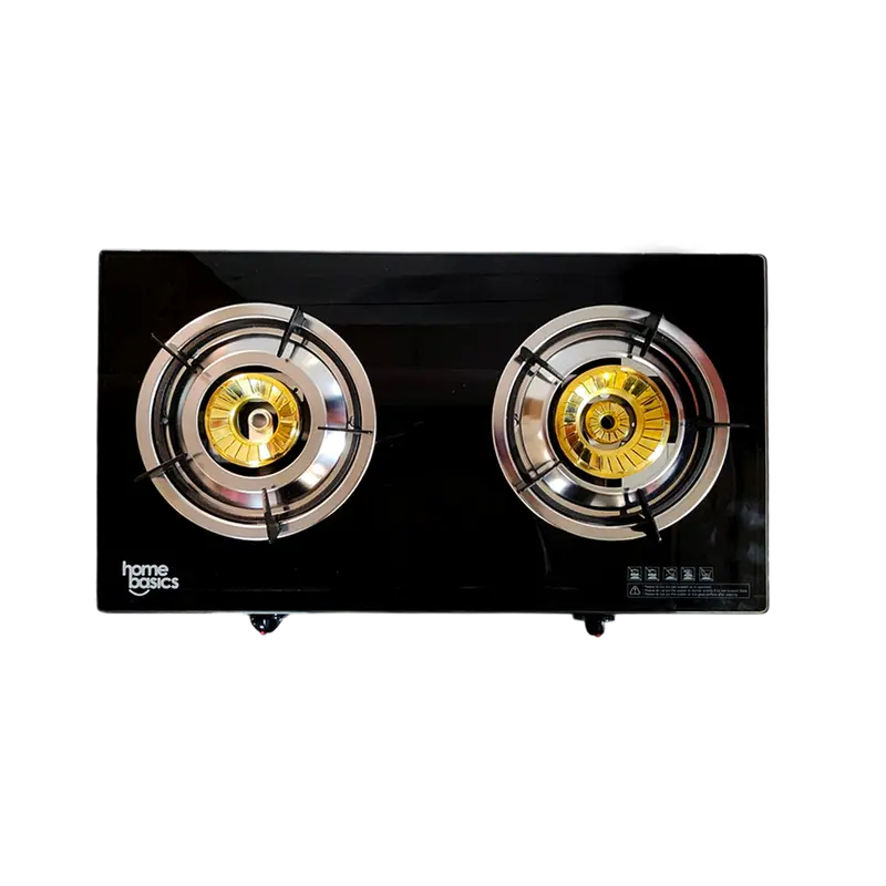 Home Basics 2-Burner Tabletop Gas Stove | Tempered Glass Top (8Mm Thickness) | Compact Indoor Cooking Solution 1