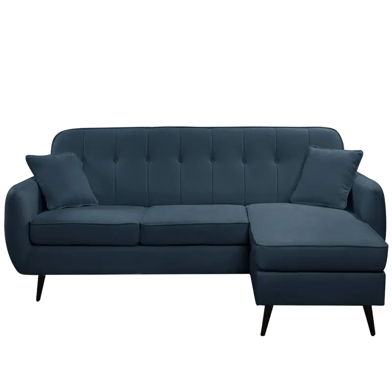 Home Basics 2+L Fabric Sofa With Matching Ottoman – Dark Blue (#Ya330) 1