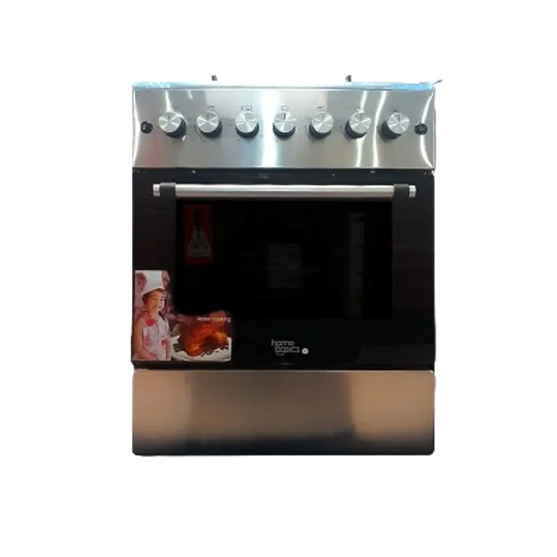 Home Basics 4-Burner Freestanding Gas Cooker – 60Cm, Stainless Steel With Gas Oven 1