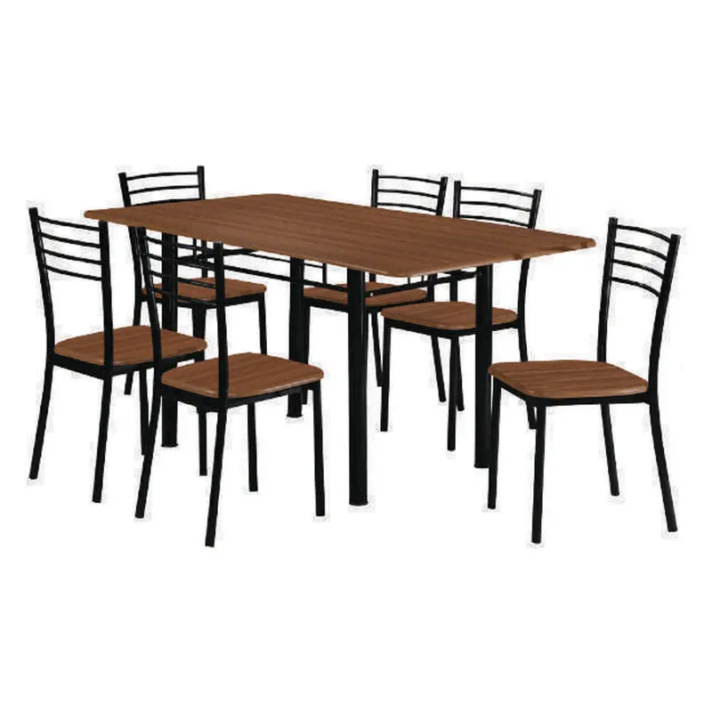 Home Basics 7-Piece Dining Set In Dirty Oak And Black Finish – Ps318 1